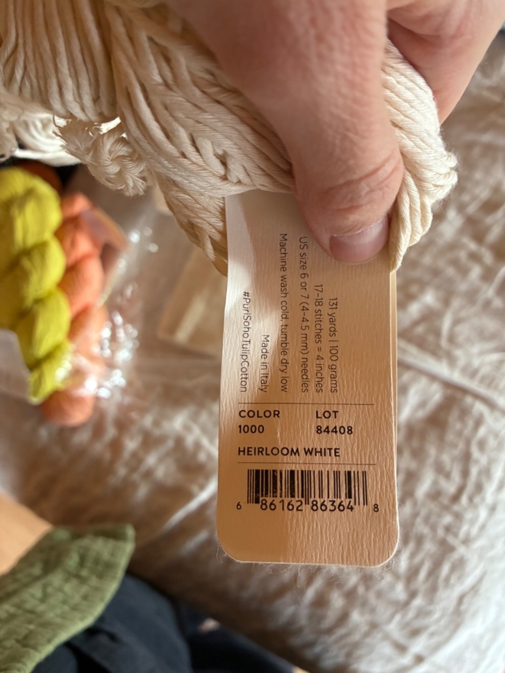 Purl soho tulip cotton 9 yarn skeins / colorful corner blanket kit - Picture 6 of 7